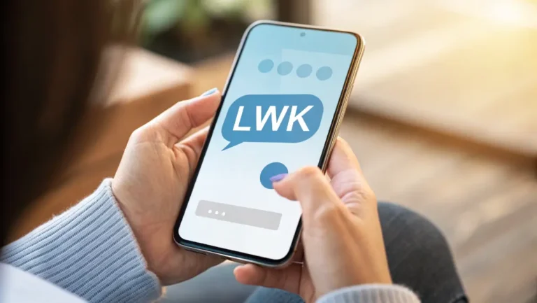 What does LWK mean in texting - phone screen showing text message conversation with LWK abbreviation
