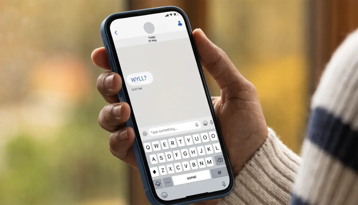 What does WYLL mean in text — phone screen showing WYLL message in a chat conversation